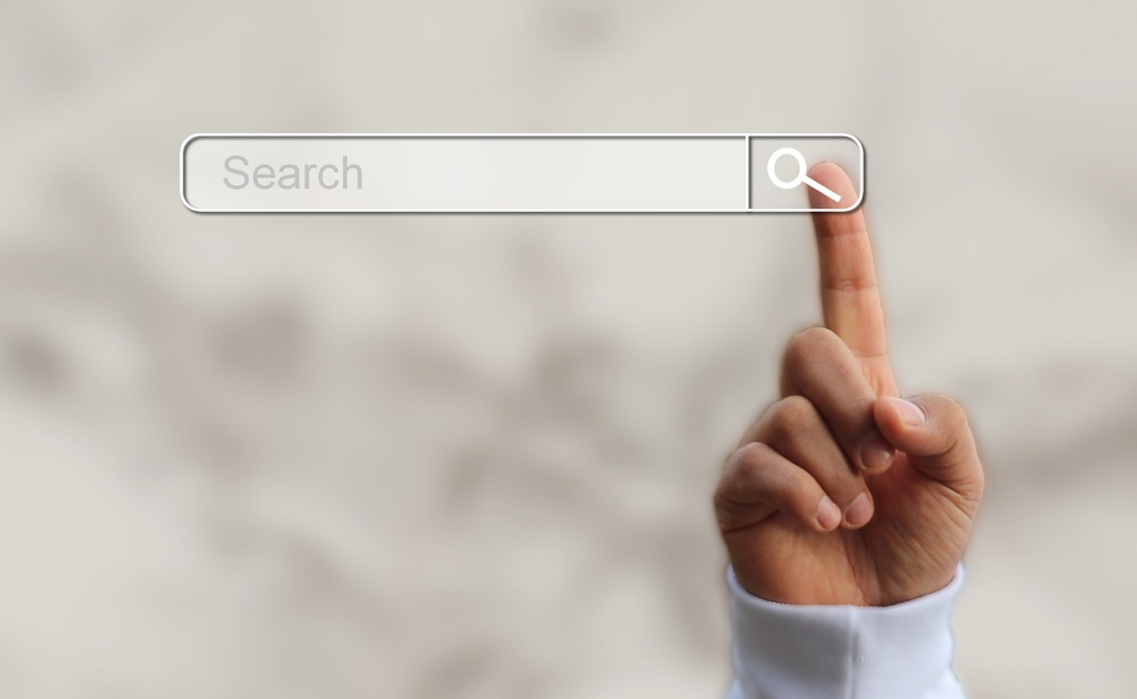 検索バー 検索 search 虫眼鏡 指 クリック