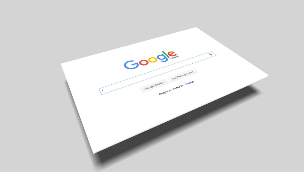 Googleの画面、検索バーのイラスト