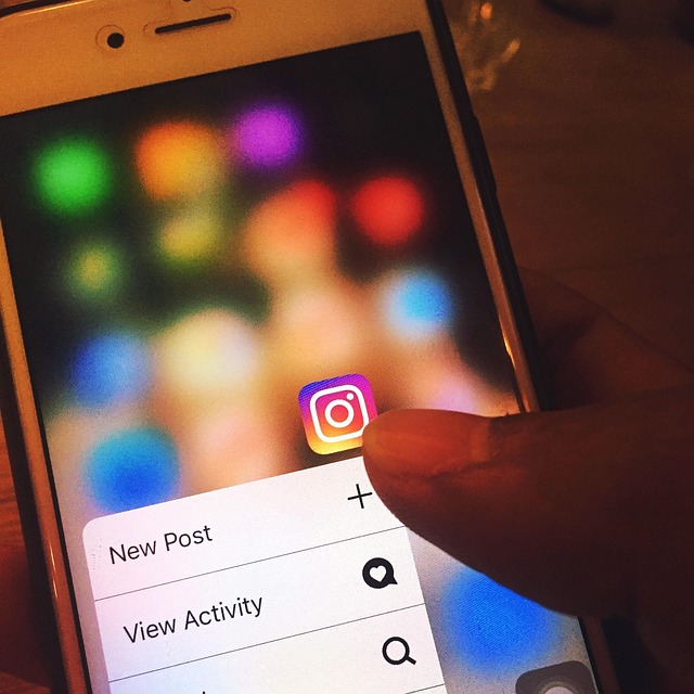 スマホの画面上にインスタグラムのアイコン
