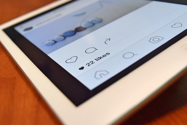 青　Instagram　画面　iPad　Likes