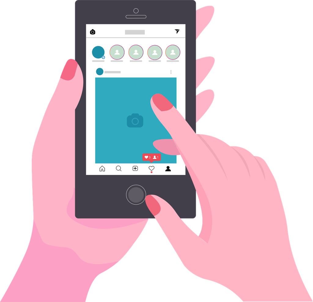 スマホ　インスタ　投稿　イラスト　ネイル